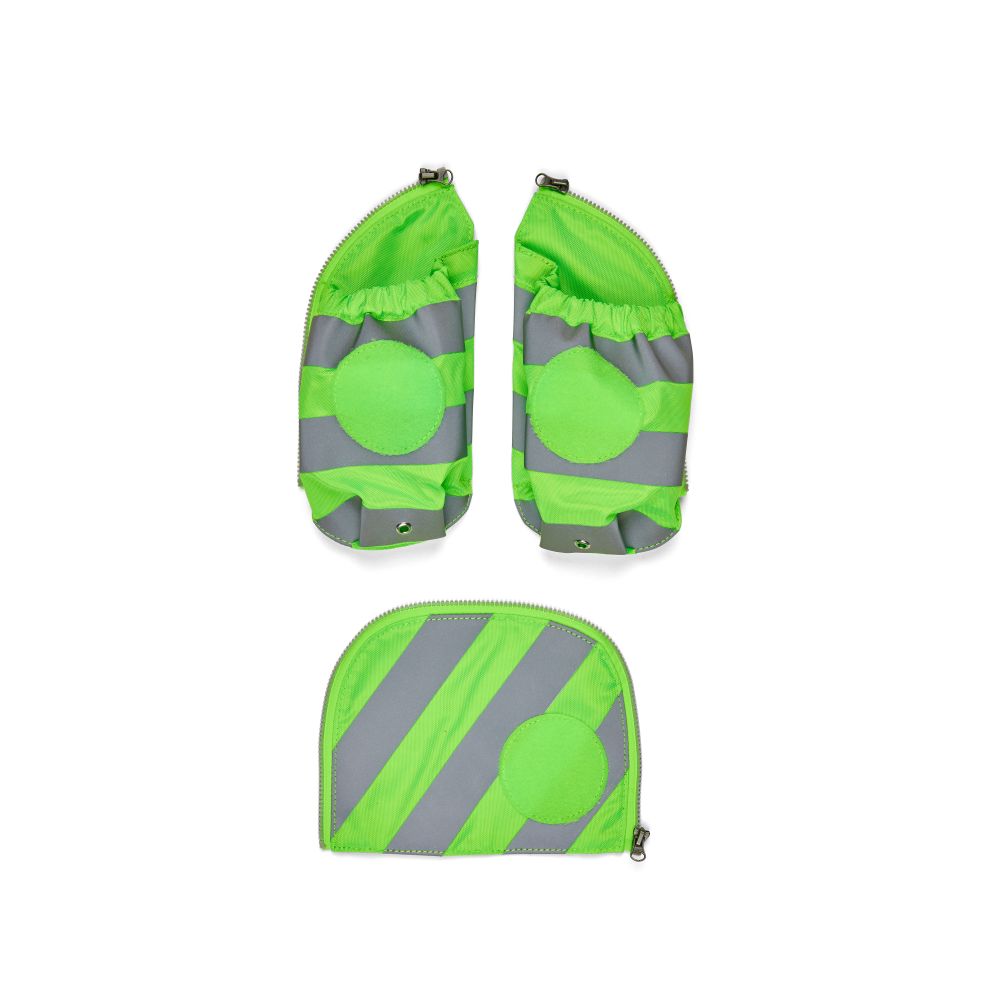 ergobag Seitentaschen Zip-Set mit Reflektorstreifen grün